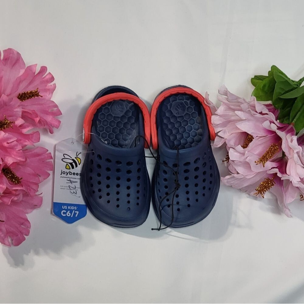 Joybees NWT Navy Blue/Red Toddlers Active Clog Slip On Shoes Size C6/7